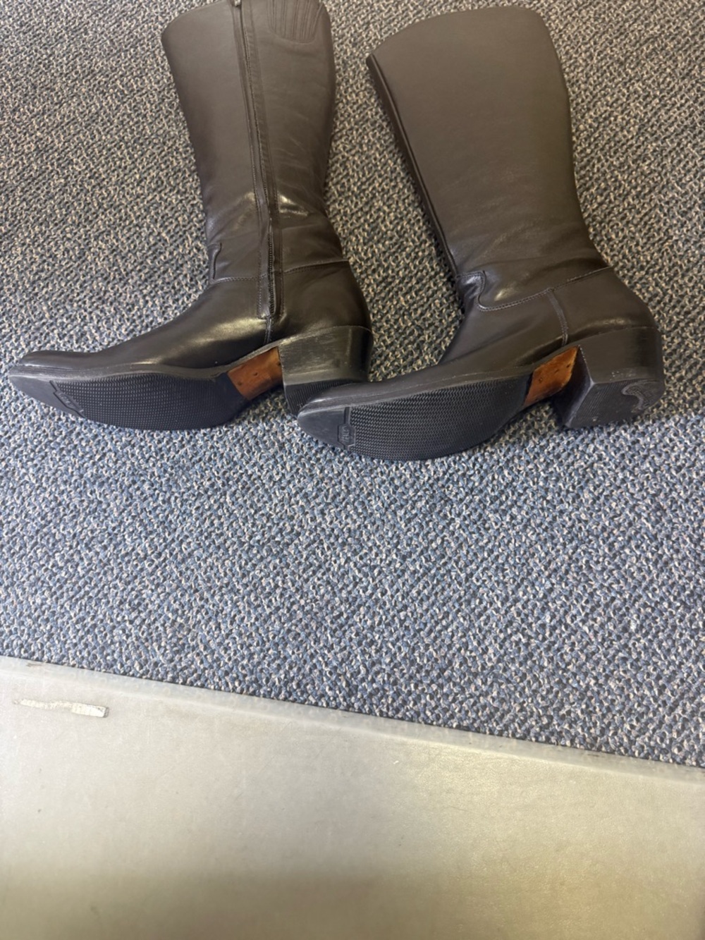 Sendra Black Leather Tall Moto Boots